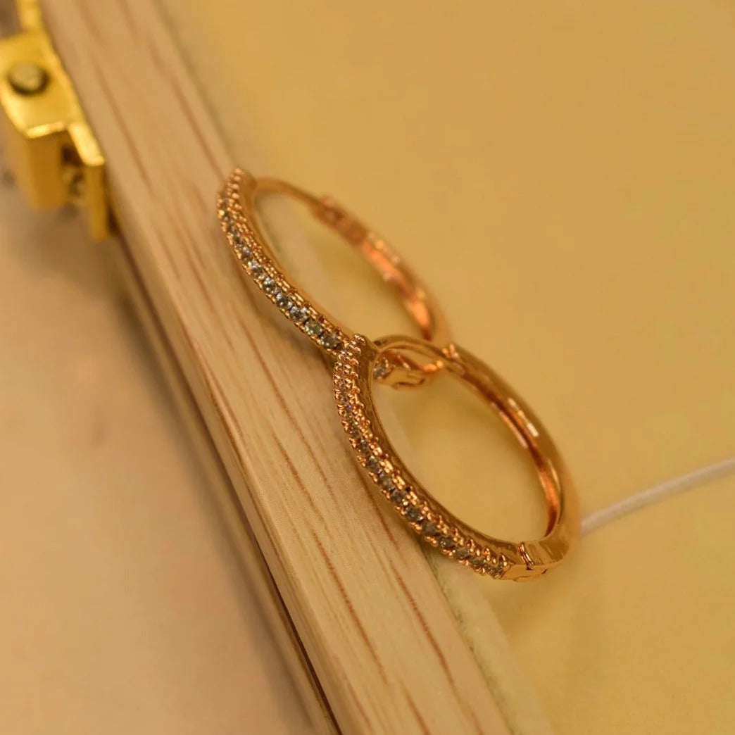 Elegant Design Gold Plated Crystal Stones Earrings For Girls/Women