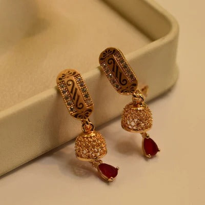 Luxury Beautiful 24K Gold Plated Earrings For Girls/women