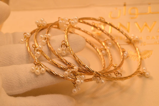 Beautiful Fancy 4pc Pearls Bangles Set for Girls/Women