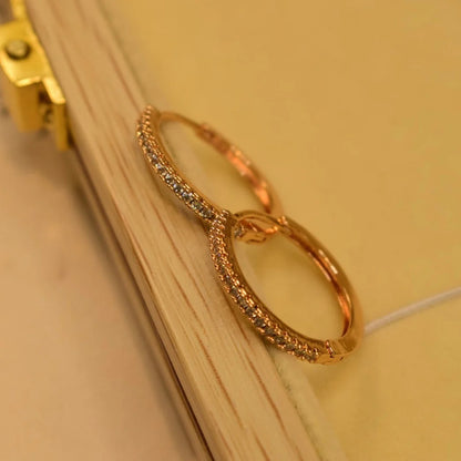 Elegant Design Gold Plated Crystal Stones Earrings For Girls/Women